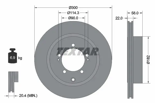 Handler.Part Brake disc TEXTAR 92170603 1