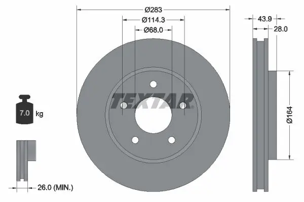 Handler.Part Brake disc TEXTAR 92280103 1