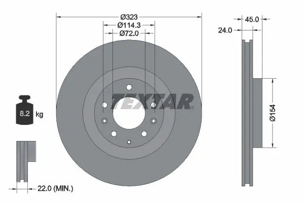 Handler.Part Brake disc TEXTAR 92174403 1