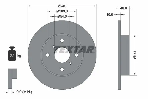 Handler.Part Brake disc TEXTAR 92180503 1