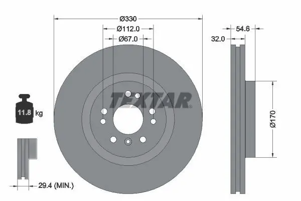 Handler.Part Brake disc TEXTAR 92150605 1