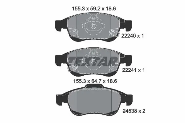 Handler.Part Brake pad set, disc brake TEXTAR 2224001 1