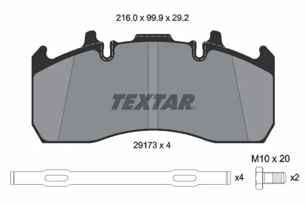 Handler.Part Brake pad set, disc brake TEXTAR 2917301 2