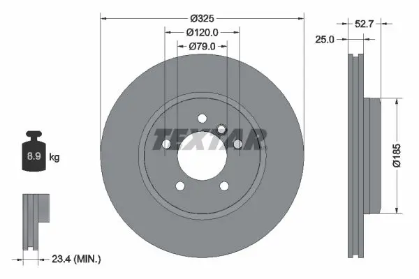 Handler.Part Brake disc TEXTAR 92106905 1