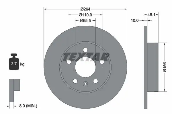 Handler.Part Brake disc TEXTAR 92277303 1