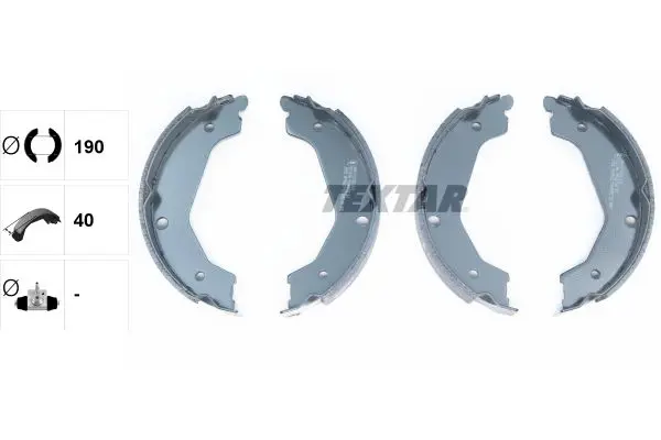 Handler.Part Brake shoe set, parking brake TEXTAR 91065700 2