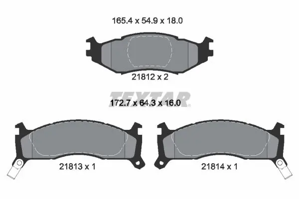 Handler.Part Brake pad set, disc brake TEXTAR 2181201 1