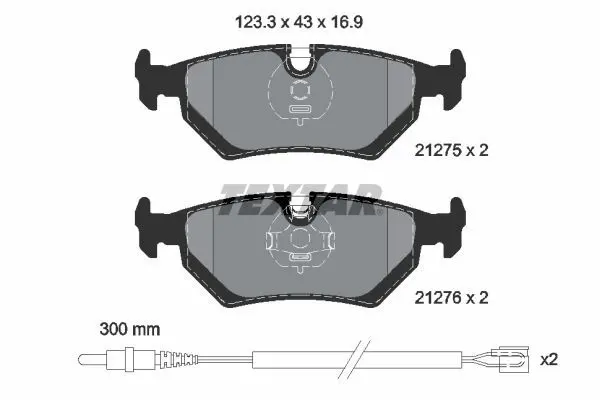 Handler.Part Brake pad set, disc brake TEXTAR 2127501 1