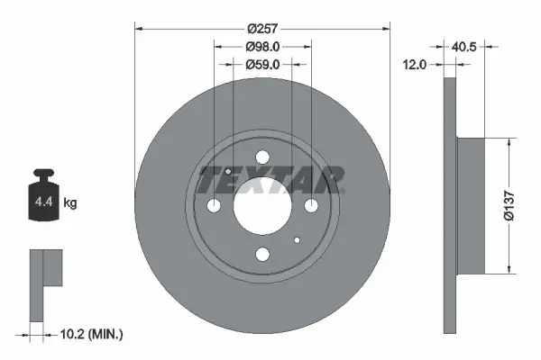 Handler.Part Brake disc TEXTAR 92236703 1