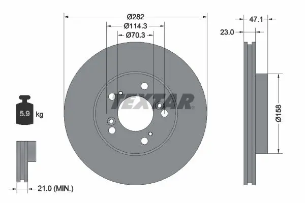 Handler.Part Brake disc TEXTAR 92101000 1