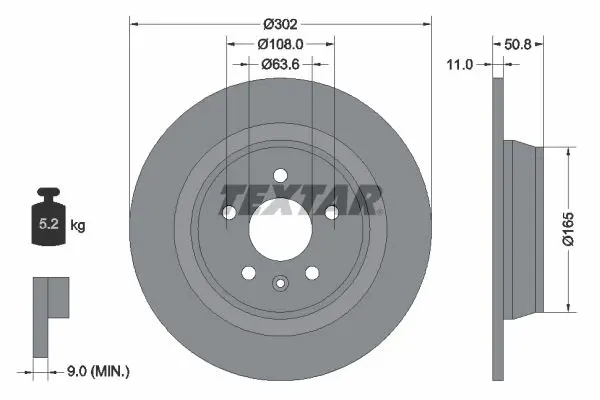 Handler.Part Brake disc TEXTAR 92159303 1