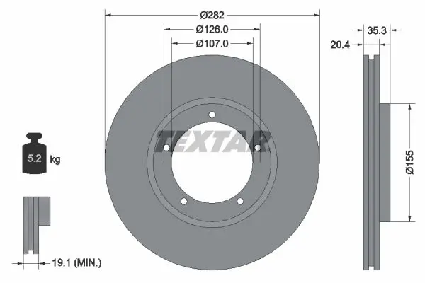 Handler.Part Brake disc TEXTAR 92006107 1