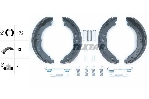 Handler.Part Brake shoe set, parking brake TEXTAR 91066700 2