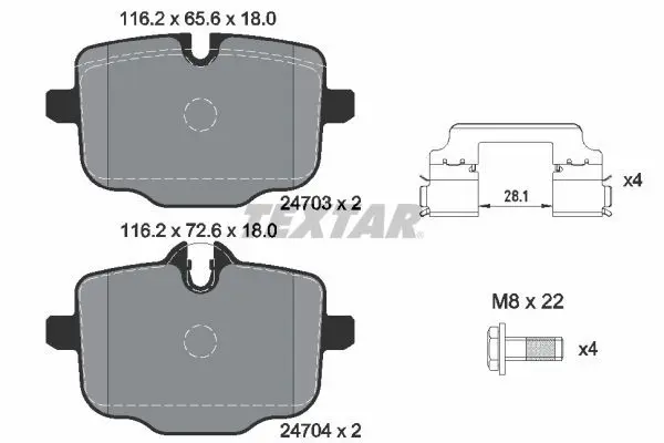 Handler.Part Brake pad set, disc brake TEXTAR 2470381 1