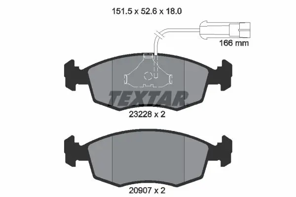 Handler.Part Brake pad set, disc brake TEXTAR 2322702 1