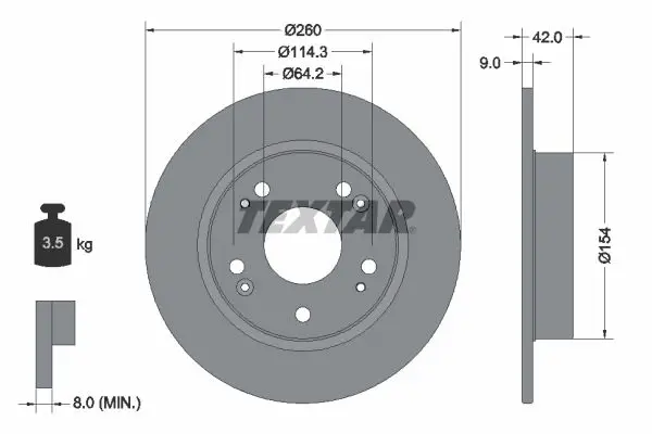 Handler.Part Brake disc TEXTAR 92164303 1