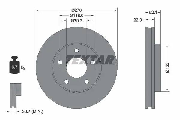 Handler.Part Brake disc TEXTAR 92091500 1