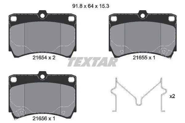 Handler.Part Brake pad set, disc brake TEXTAR 2165404 1