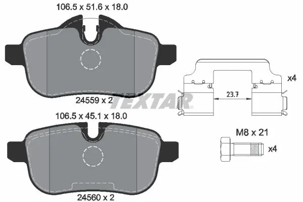 Handler.Part Brake pad set, disc brake TEXTAR 2455901 1