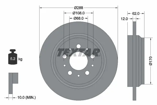 Handler.Part Brake disc TEXTAR 92149203 1