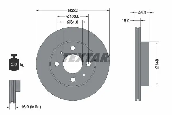 Handler.Part Brake disc TEXTAR 92090900 1