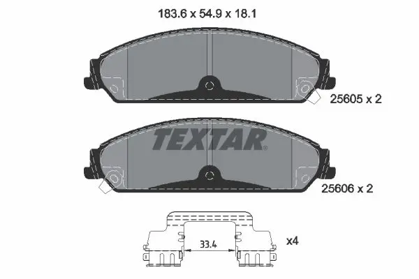 Handler.Part Brake pad set, disc brake TEXTAR 2560501 1