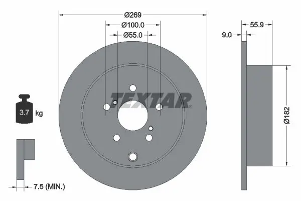 Handler.Part Brake disc TEXTAR 92170403 1