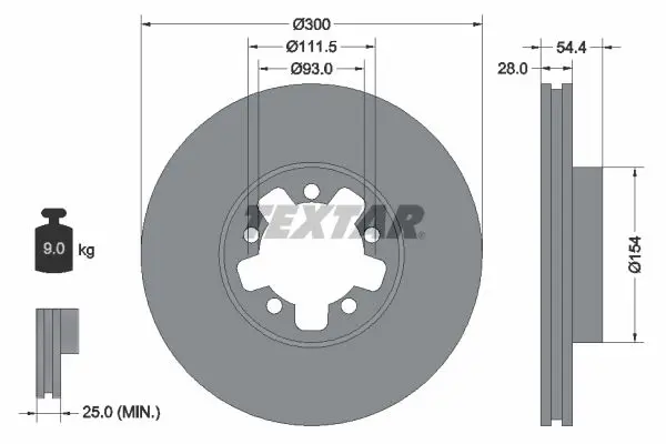 Handler.Part Brake disc TEXTAR 92151903 1