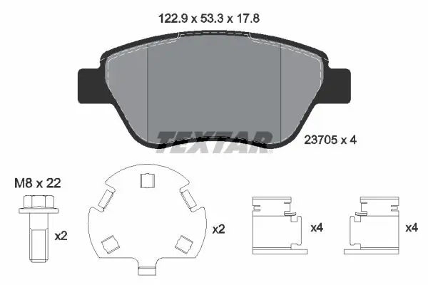 Handler.Part Brake pad set, disc brake TEXTAR 2370507 1