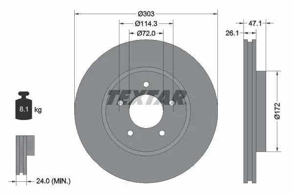 Handler.Part Brake disc TEXTAR 92197703 1