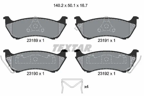 Handler.Part Brake pad set, disc brake TEXTAR 2318902 1