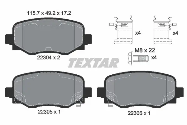 Handler.Part Brake pad set, disc brake TEXTAR 2230401 1