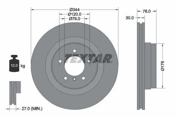 Handler.Part Brake disc TEXTAR 92185103 1