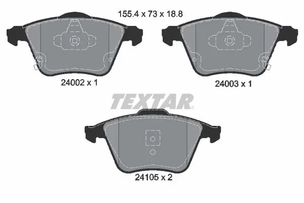 Handler.Part Brake pad set, disc brake TEXTAR 2400201 1