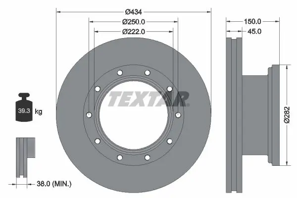 Handler.Part Brake disc TEXTAR 93192700 1