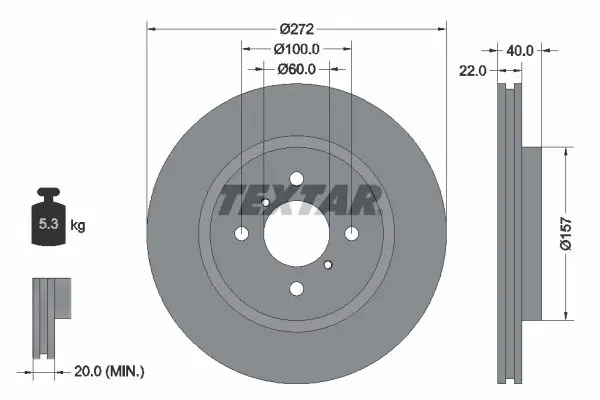 Handler.Part Brake disc TEXTAR 92255303 1