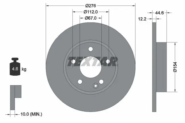 Handler.Part Brake disc TEXTAR 92131803 1