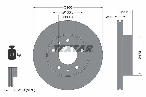 Handler.Part Brake disc TEXTAR 92116703 1