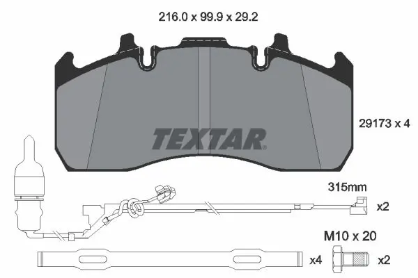 Handler.Part Brake pad set, disc brake TEXTAR 2917303 2