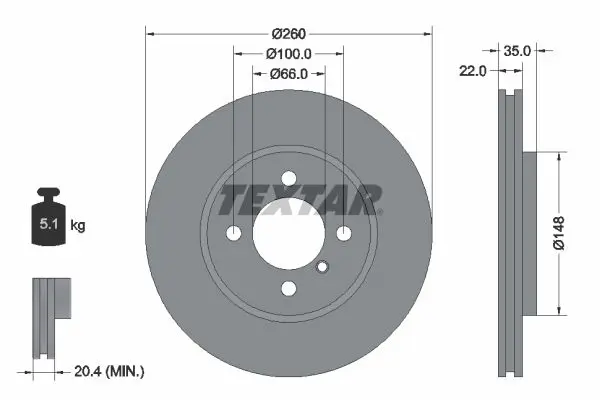 Handler.Part Brake disc TEXTAR 92026503 1