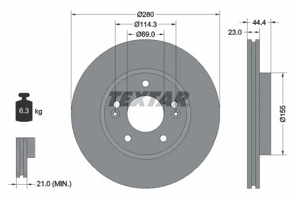 Handler.Part Brake disc TEXTAR 92243203 1