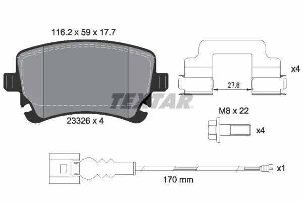 Handler.Part Brake pad set, disc brake TEXTAR 2332602 1