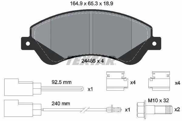 Handler.Part Brake pad set, disc brake TEXTAR 2448501 1