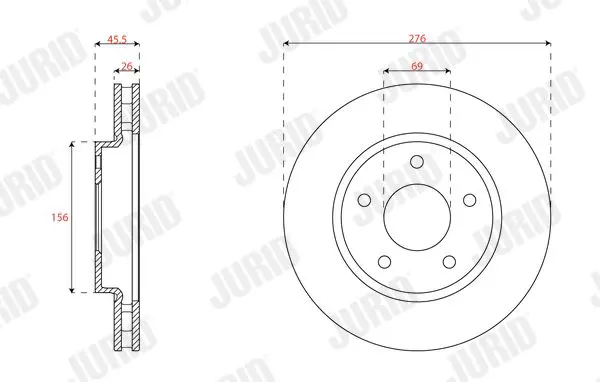 Handler.Part Brake disc JURID 562784JC 1