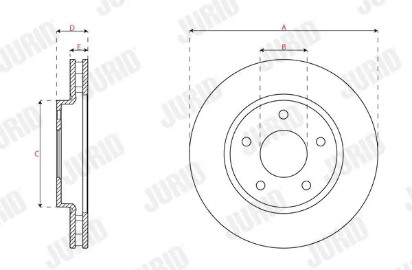 Handler.Part Brake disc JURID 562784JC 2