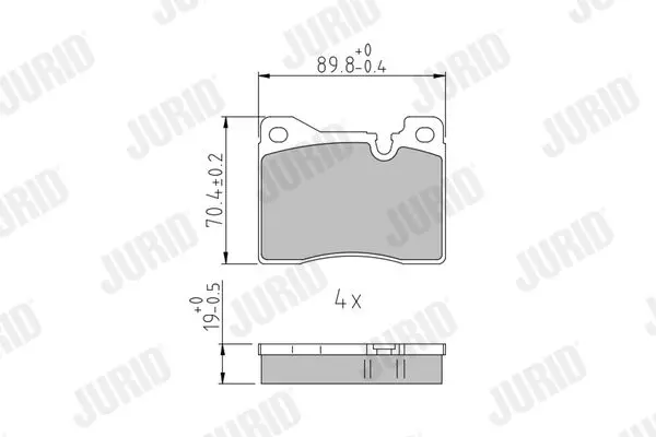 Handler.Part Brake pad set, disc brake JURID 571261J 1