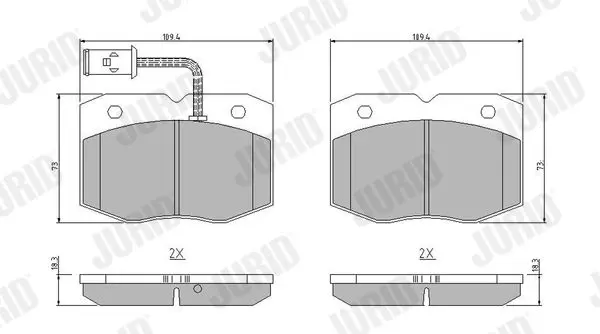 Handler.Part Brake pad set, disc brake JURID 571416J 1