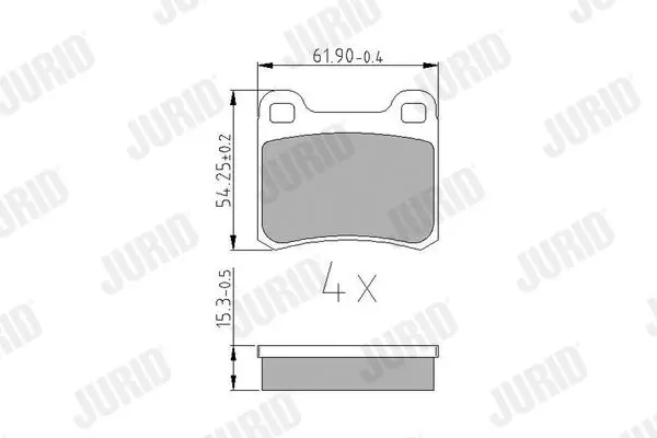 Handler.Part Brake pad set, disc brake JURID 571344J 1