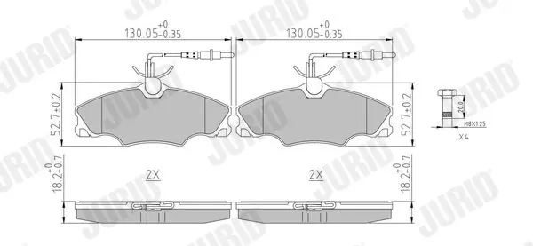 Handler.Part Brake pad set, disc brake JURID 571897J 1