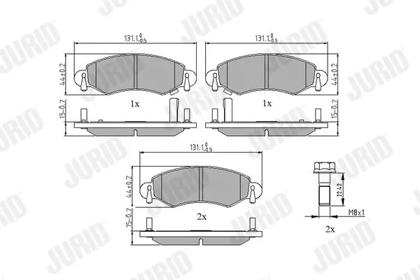 Handler.Part Brake pad set, disc brake JURID 571981J 1